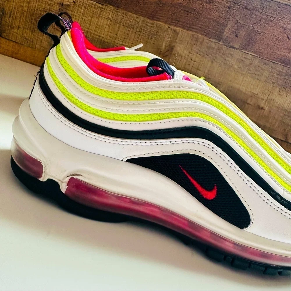 Nike Air Max 97 GS White Rush Pink Volt Sneakers